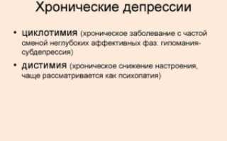 Хроническая депрессия (дистимия)